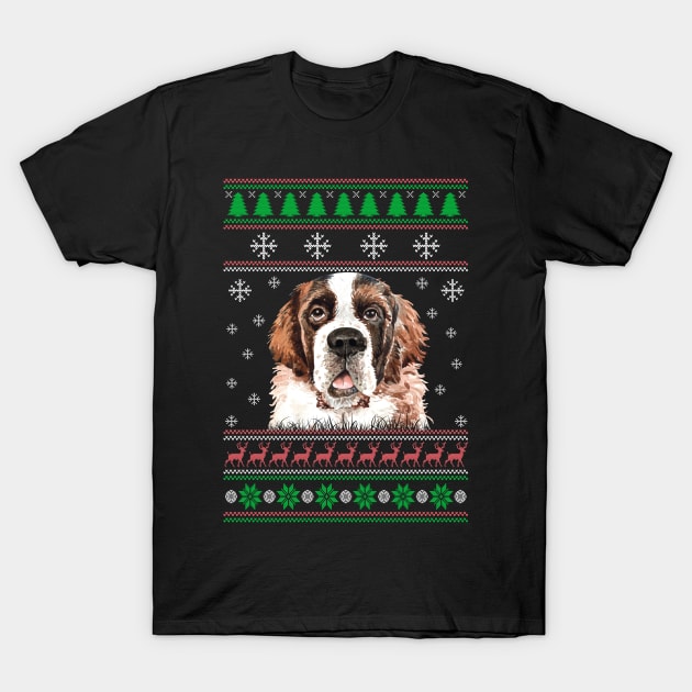 Cute Saint Bernard Dog Lover Ugly Christmas Sweater For Women And Men Funny Gifts T-Shirt by uglygiftideas